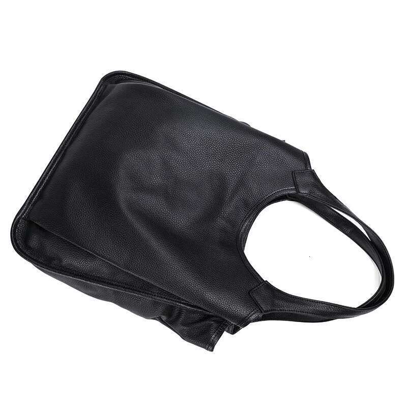 Aidrani New Minimalist Women's Tote With Large Capacity And Solid Color Design Soft Cowhide Single Shoulder Underarm Bag