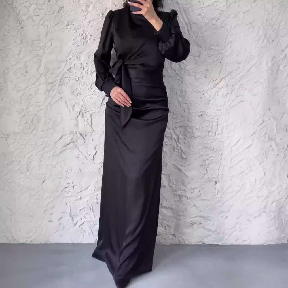 2024 Spring/Summer New with Tie, Slim Fit, High Waist Dresses, Elegant Dress Dresses for Women