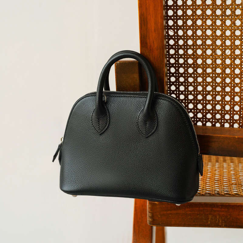 Tote Bag Bowling Shell Bag Minibolide Top Layer Cowhide Leather Leather Crossbody Handbag Women S Handbag KQ
