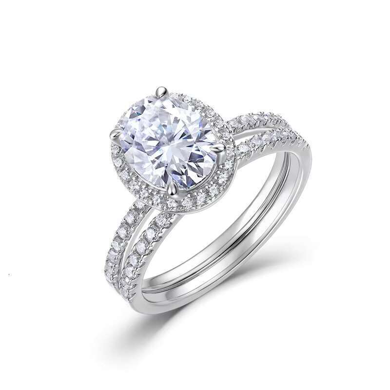 Princess cutting GRA pure silver electroplated women's engagement wedding pyroxene ring