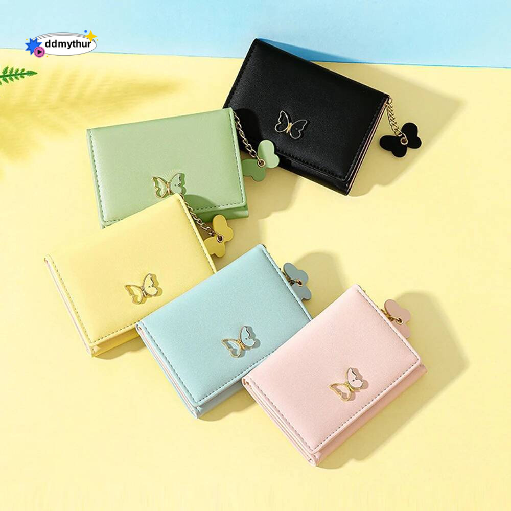 Hot Sale New Cartoon Short Three Fold Multi Card Cute Mini Coin Wallet Ladies' coin purse ddmythur