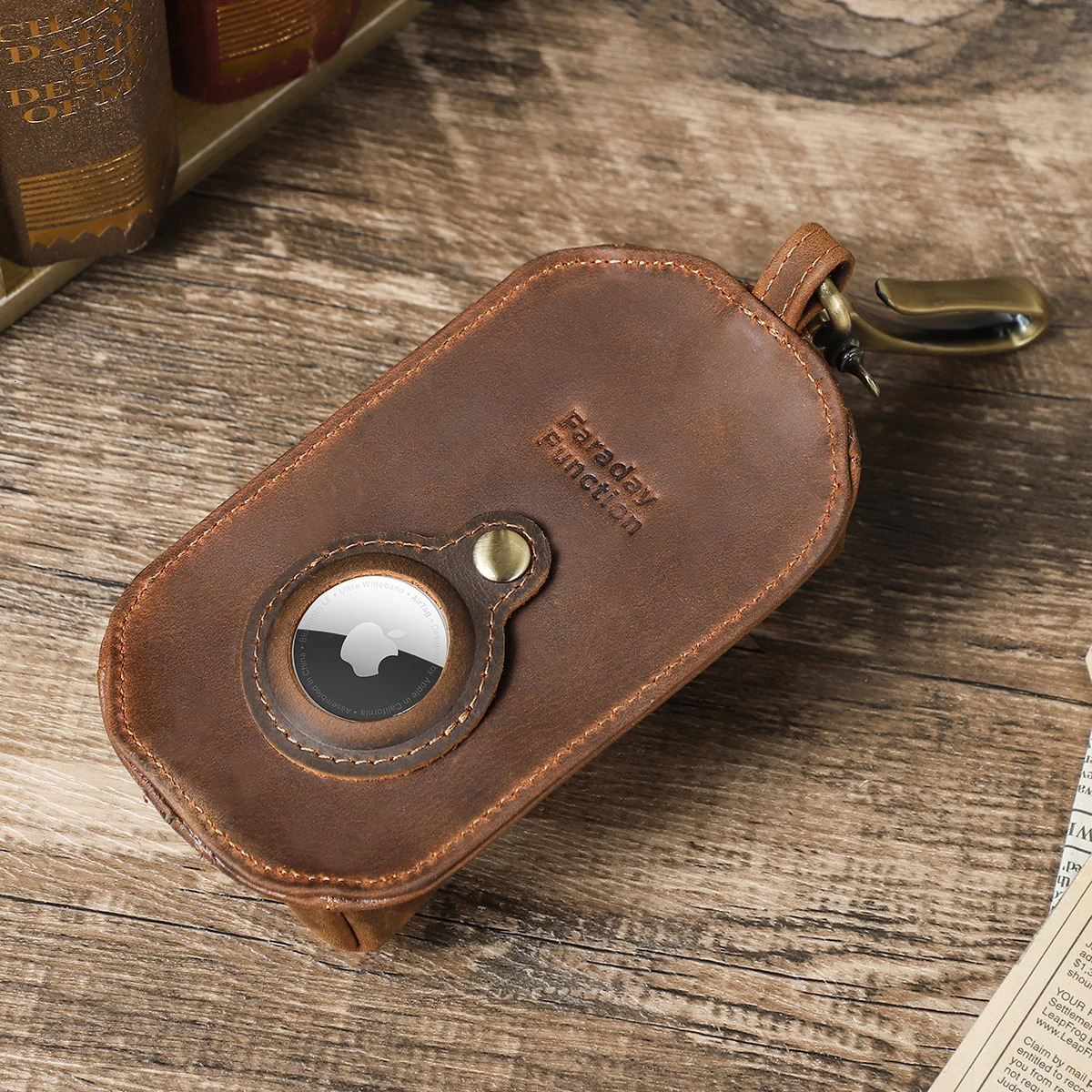 CONTACTS Genuine Leather Faraday Car Key Pouch Signal Shielding Faraday Cage RFID Faraday Bag Key Fob Protector Car Key Wallets 250515