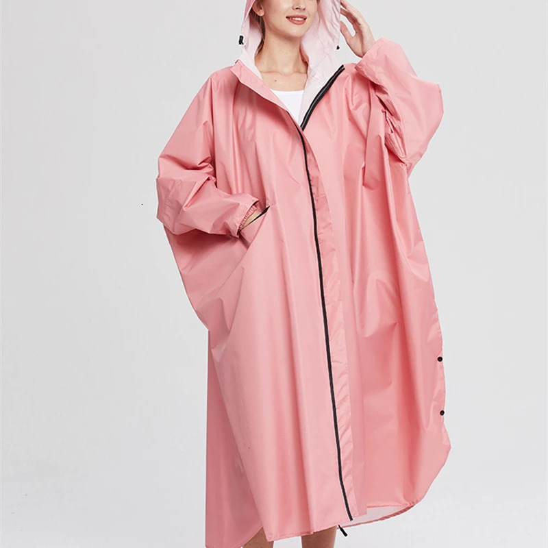 Women Breathable Raincoat Thickened Raincoat Big Rain Coat Poncho Ladies Waterproof Cloak Raincoats Adults Bicycle Rainwear 250515