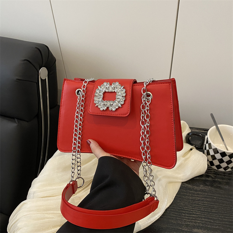 Korean Version Diamond Studded For Women's Summer 2025 New Trendy Fashion Niche Armpit Versatile Chain Shoulder New Free Delivery Luxury Bag Desi