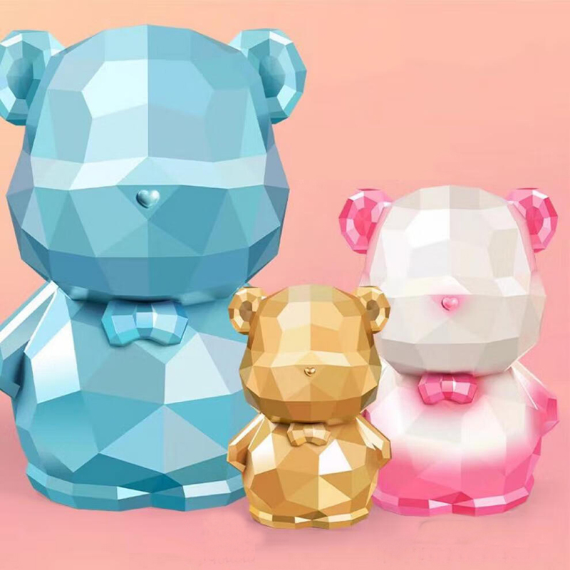 Golden standing gem bear creative piggy bank