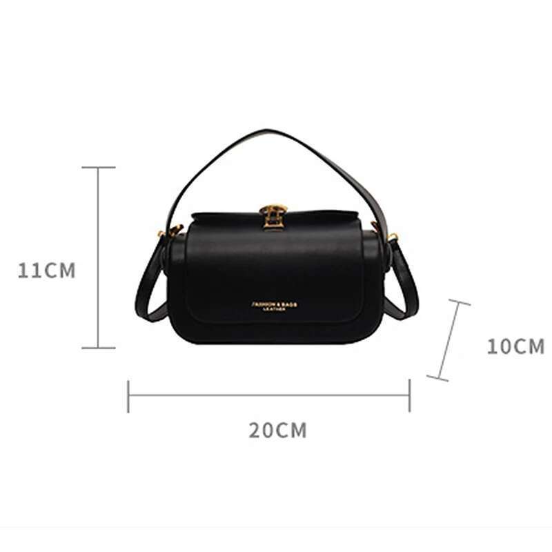 Classic Black Shoulder Bag Women's Versatile Retro Crossbody Square Bags New Large Capacity Textured Leather Flap Handbags