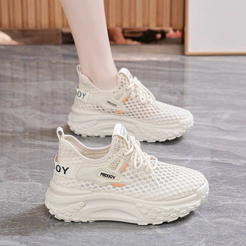 Summer Women S New Breathable Hollow Mesh Children Casual Shoes S Korean Versatile Thick Soled Sports Shoes Casual Dad Shoes Ddmysaturn
