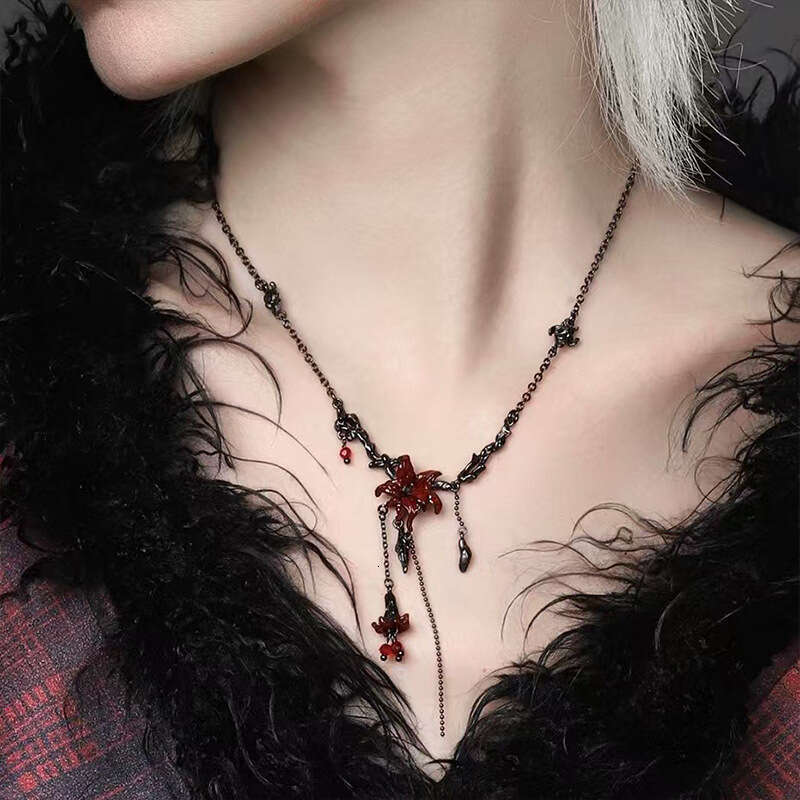 Mandala flower tassel jewelry, ring, earring, bracelet, necklace, high-end feeling, diamond studded, dark style, sweet and cool, spicy girl jewelry