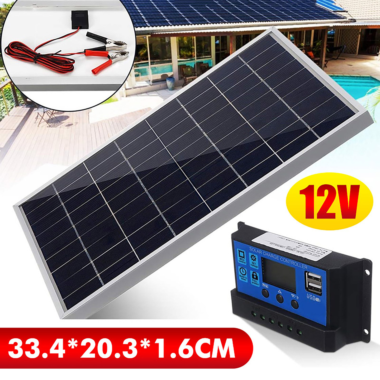 Solar panel outdoor monitoring chicken coop car charging panel solar photovoltaic module controller 240430