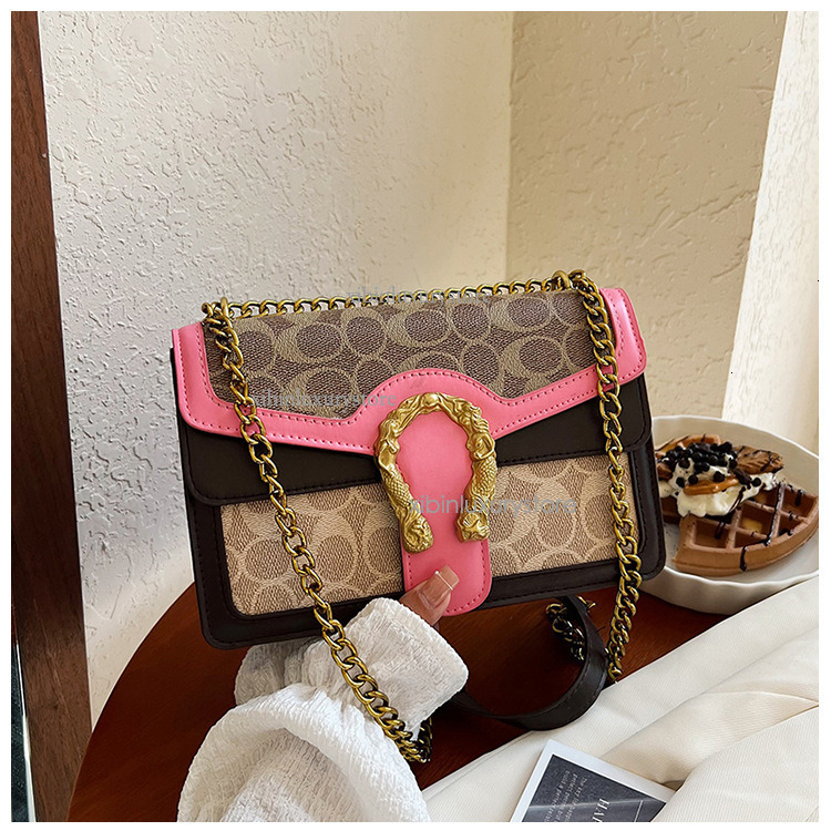 Free Shipping Designer Bag Fashionable Women's Shoulder Bag, New Retro Chain Splicing Crossbody Bag Trendy Small Square Bag White Handbag Casual 