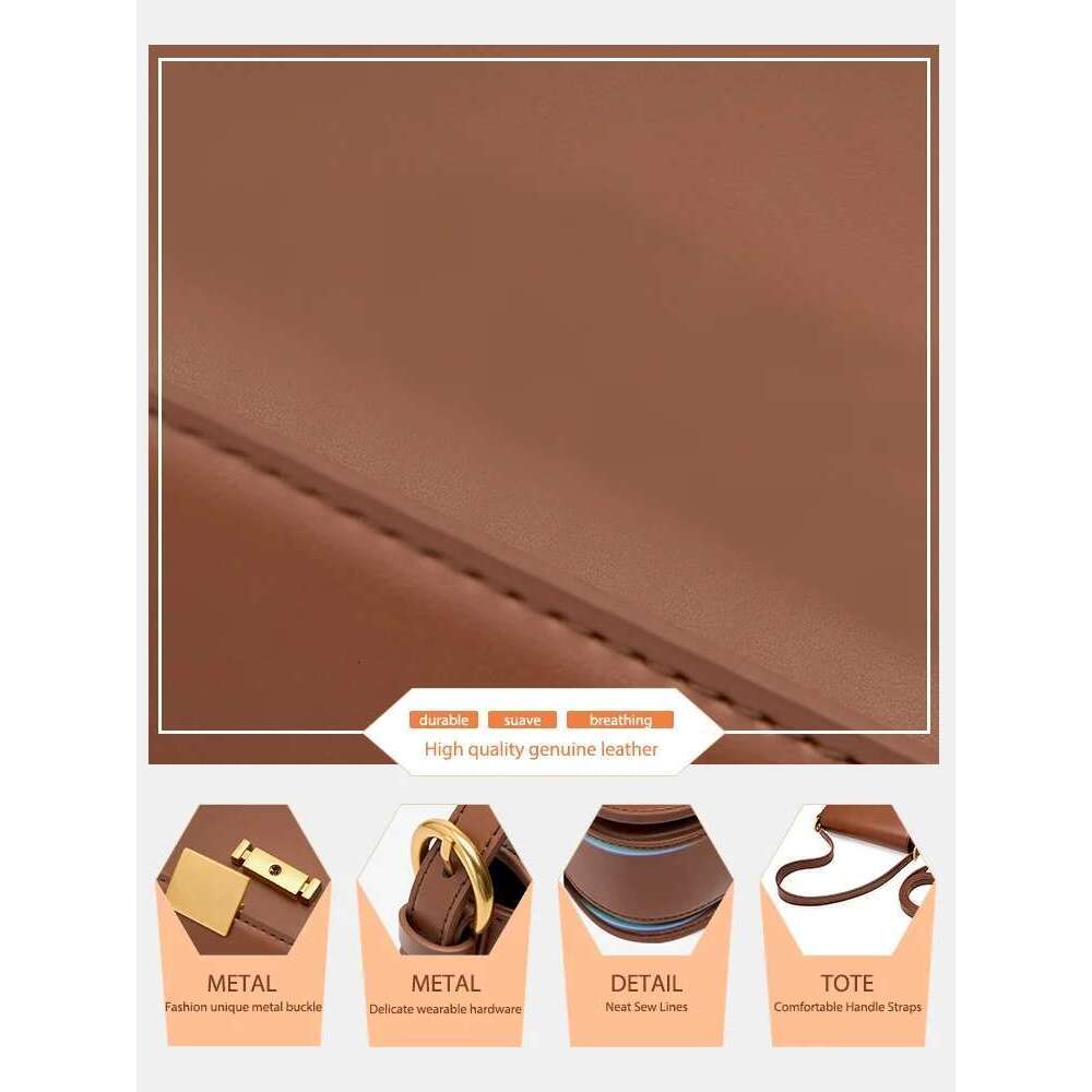 Zency Premium Design Armpit Women's Genuine Leather Handbag Spring Summer Fashion Square Bag Shoulder Crossbody Gift Ba