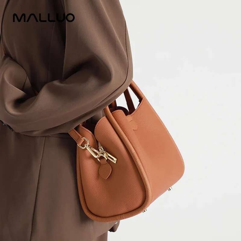 Women's Natural Cow Real Leather Shoulder Ladies Retro Fashion Crossbody Bag Female Cowhide Commuter Handbag For Lady