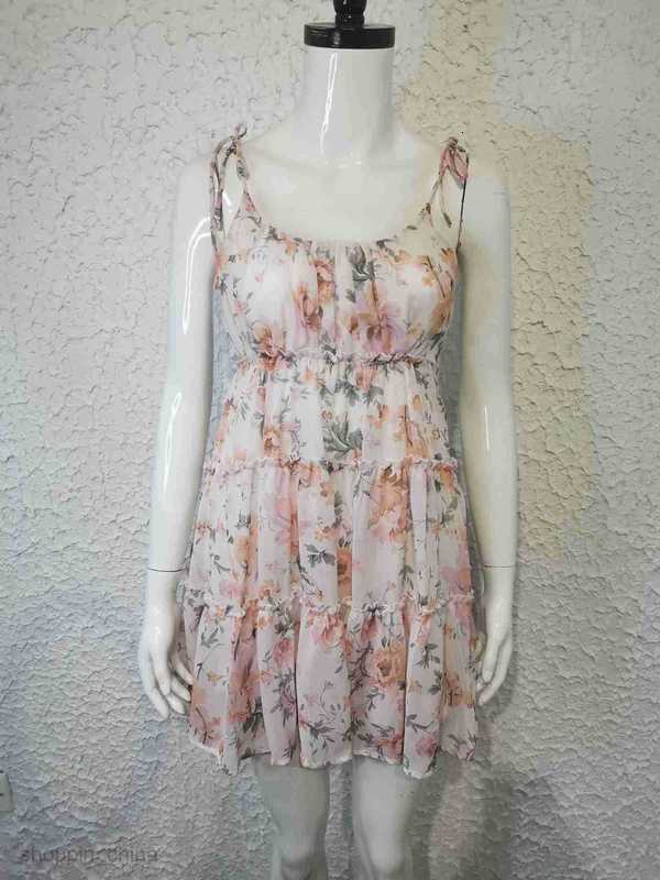 Women Dresses Spring/Summer New Vacation Sexy Printed High end Strap Dress for Women with Lining