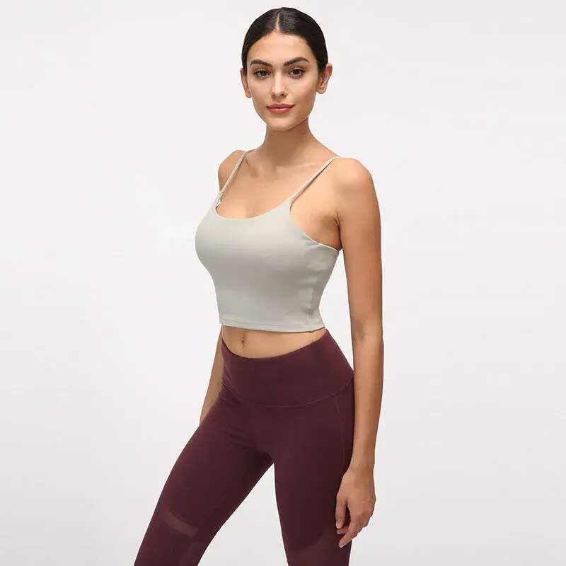 238A-Solid Color Women Yoga Slim Fit Sports Bra Fiess Vest Sexy Underwear with Removable Chest Pads Soft Brassiere Sweat Wicking Breathable Lingerie