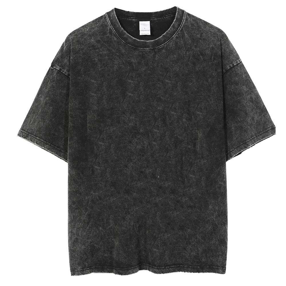 Men's Washed T Shirt Summer vintage Casual T-shirt Loose TShirts Women Black Acid Wash Y2k Short Sleeve Hip Hop Streetwear Tees