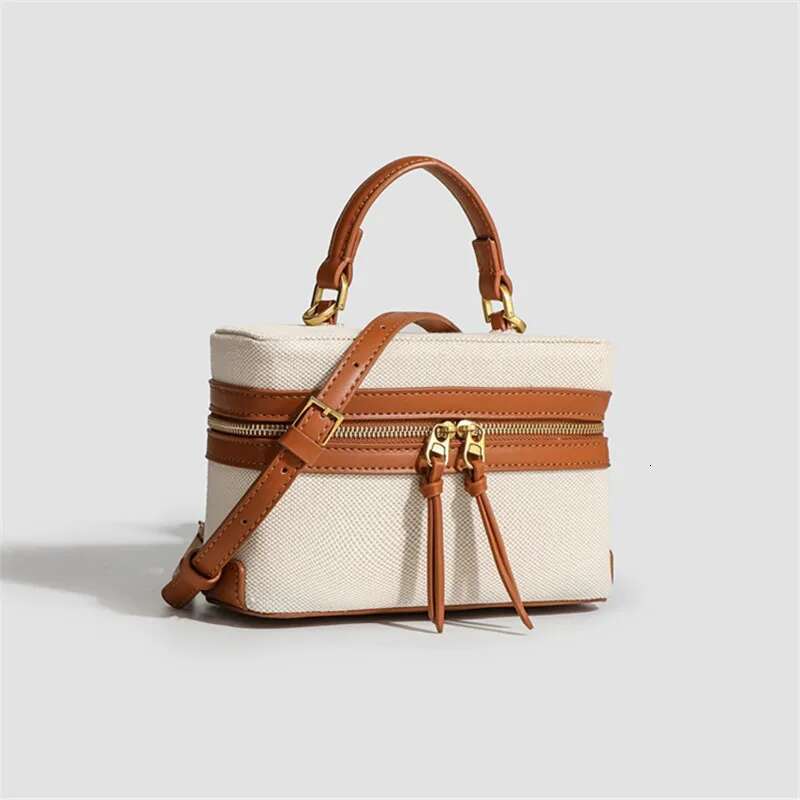 Retro Splicing Canvas Bag, Commuter Tote Shoulder Crossbody Bags For Women Daily Lunch Box Bag Pouch