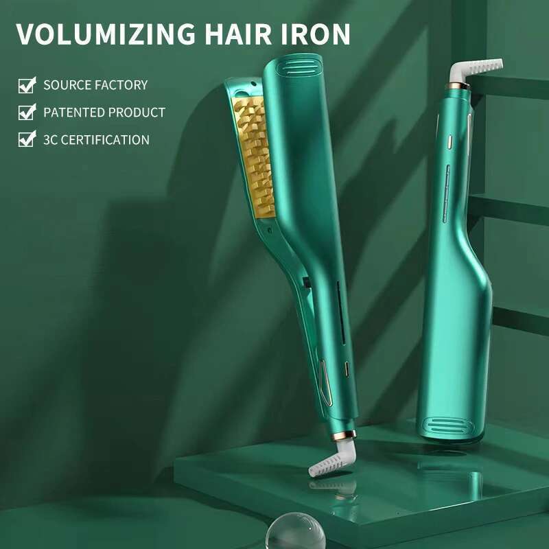 3D Grid Crimper for style , Corrugation Fluffy Splint Hair Irons, Volumizing Curling Iron Corn