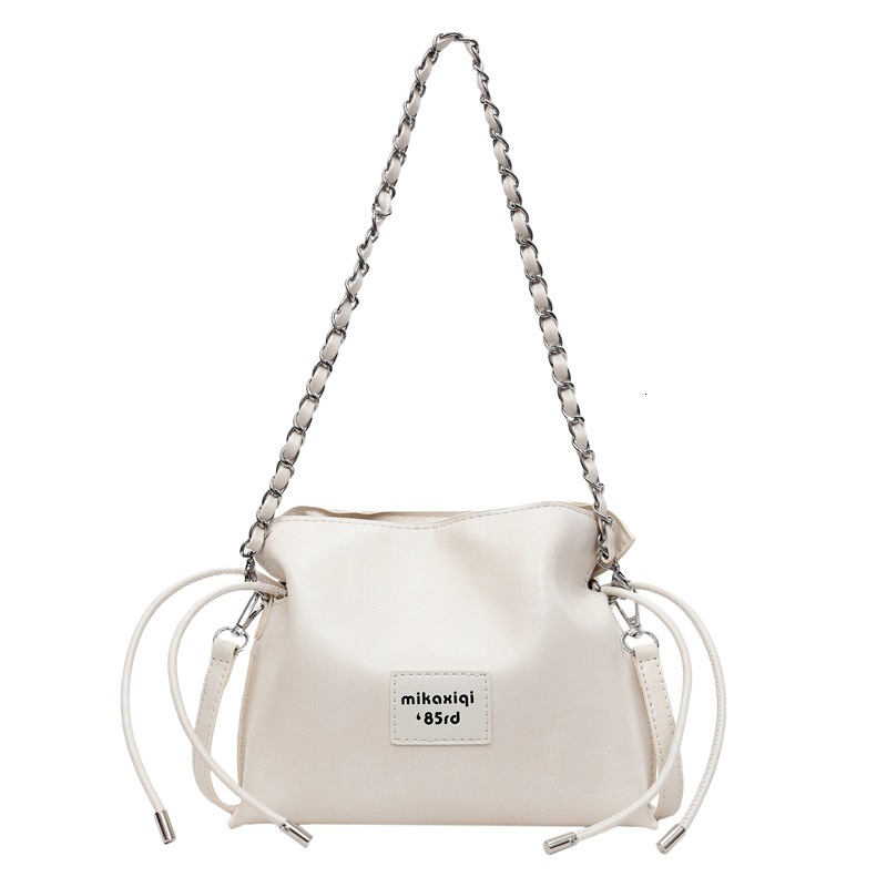 2025 new summer fashion niche design versatile bucket bag, women's high-end sense, solid color and western-style single shoulder crossbody bag