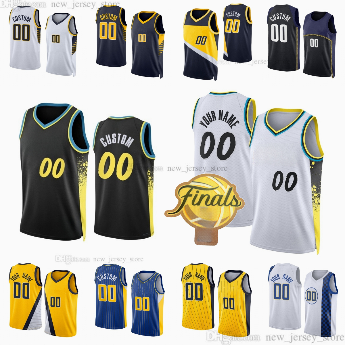 Custom 2025 Finals 43 Pascal Siakam Printed Basketball Jersey 0 Tyrese Haliburton 2 Andrew Nembhard 00 Bennedict Mathurin Myles Turner McConnell Nembhard Jerseys