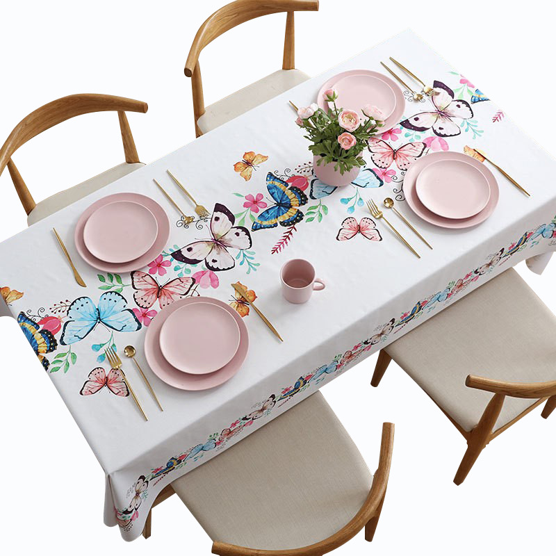 A0908 Nordic Design Washable Tablecloth with Waterproof & Oil-Proof Finish for Rectangular Coffee Tables