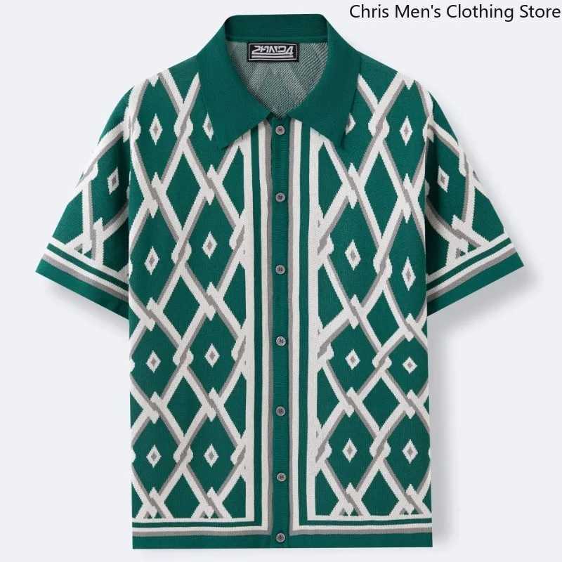 High Quality Three-dimensional Tailoring Slim Temperament Mens Knit Shirt Mens Luxury Polo Shirt | Business Casual T-shirt W250515