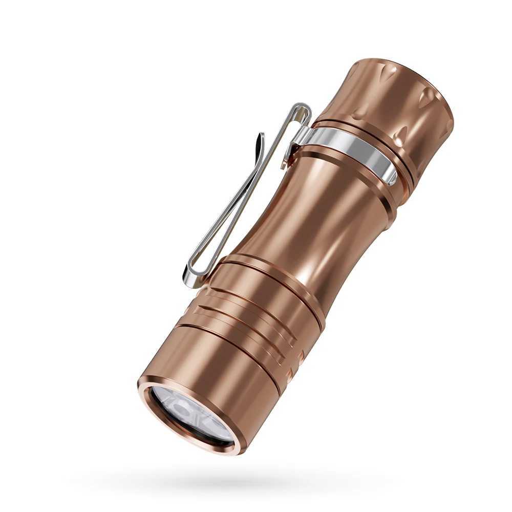 Working TS10 V2 Copper Powerful Mini 14500 EDC Flashlight with 3* 90 CRI LEDs and RGB Aux LEDs Max 1400LM Pocket IPX8 Torch Z250514