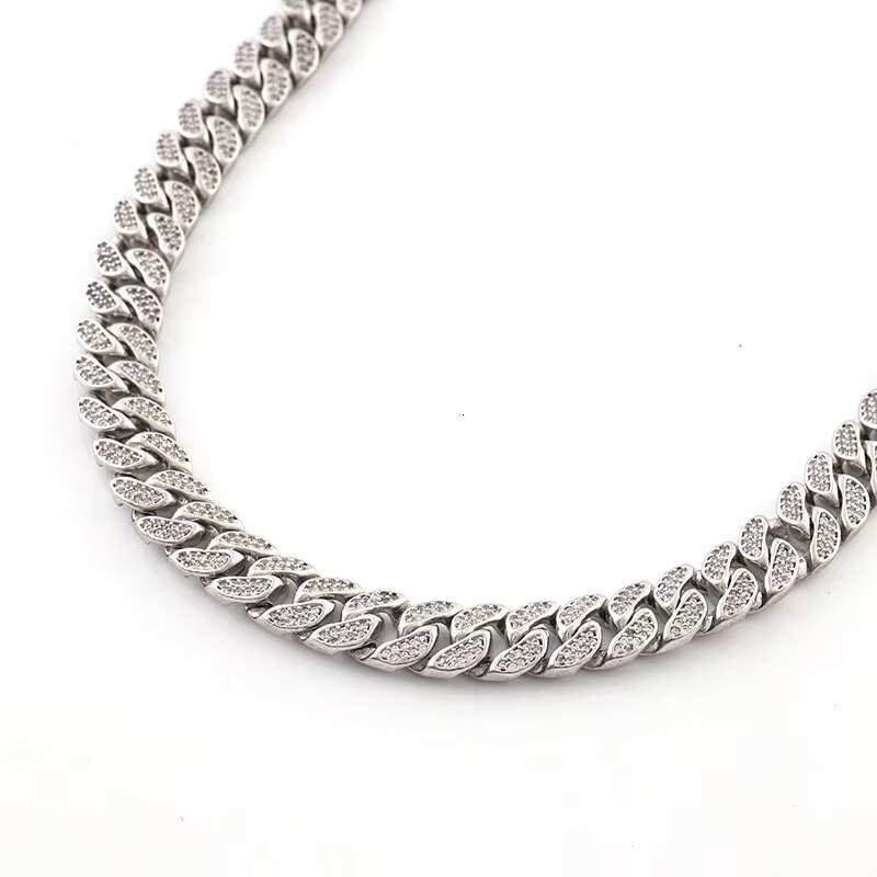 Moissanite Trendy Women Design Jewelry Wave Cuban Chain Necklace Gift Chain Party