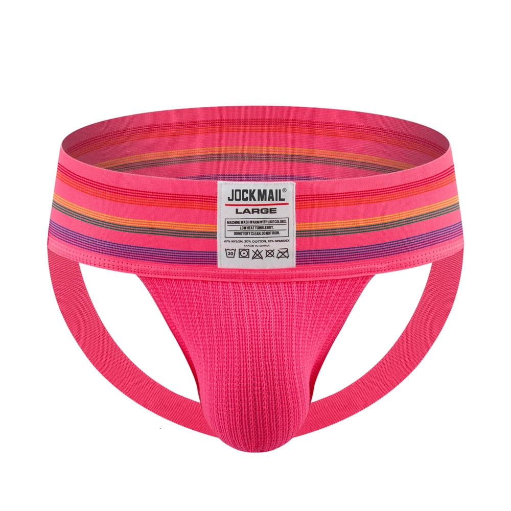 JOCKMAIL Sexy Underwear Men Thong Jockstrap Lingerie G String Man Penis Pouch Cueca Homem Underpants Wide Waistband Panties 250515
