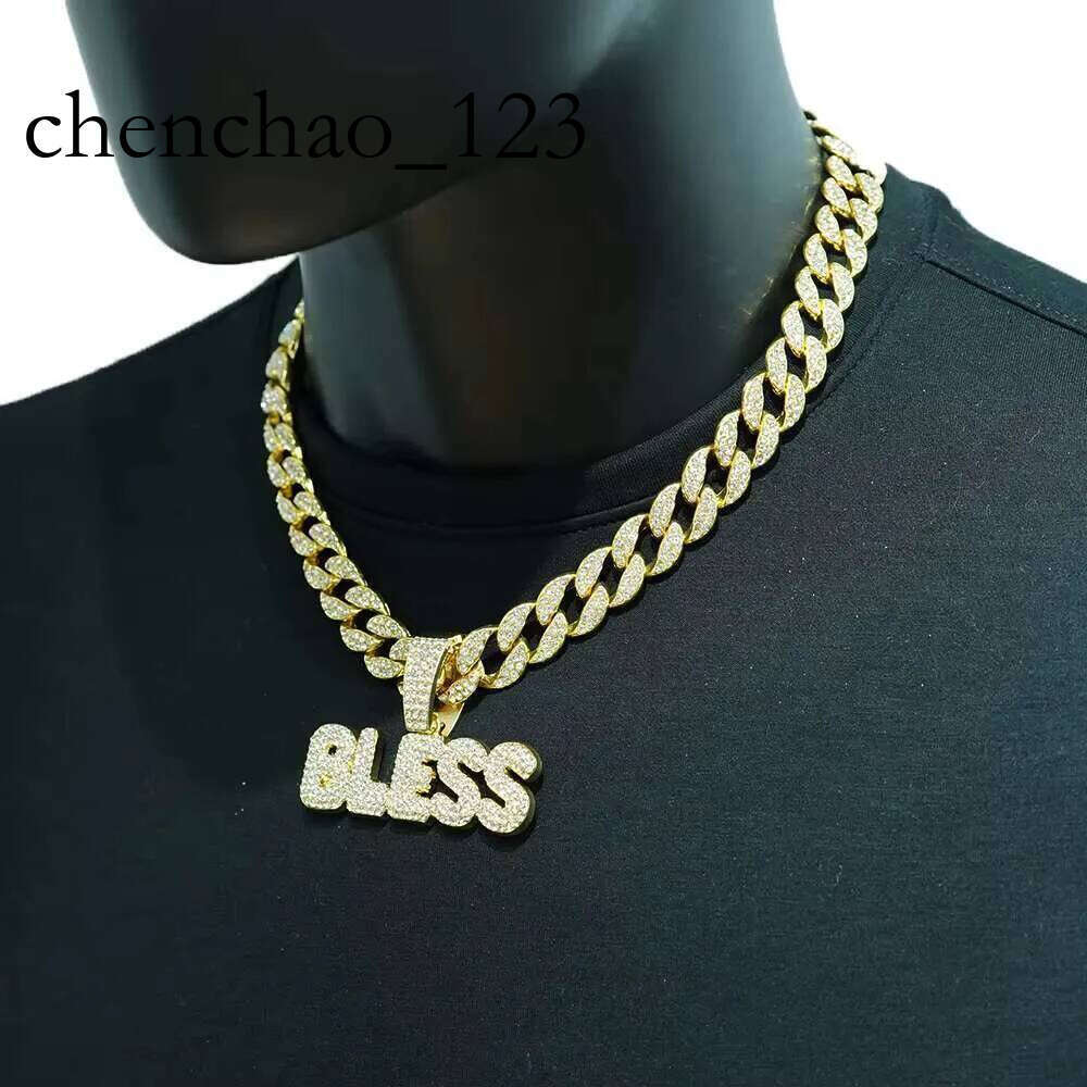 DHcollections Gold Plated Alloy Cuban Chain Hip - Hop Pendant Necklace