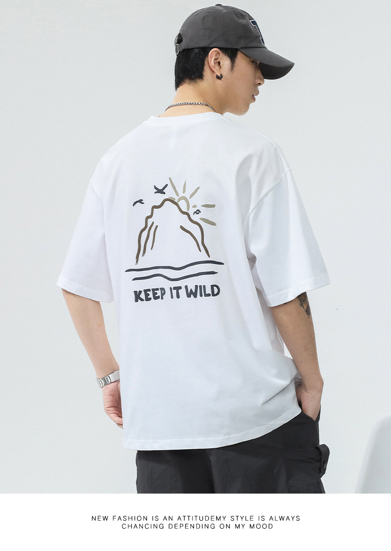 2025 New Men's Summer New Street Fashion BF Style Designer Creative Printed Round Neck T-shirt Men's Clothing