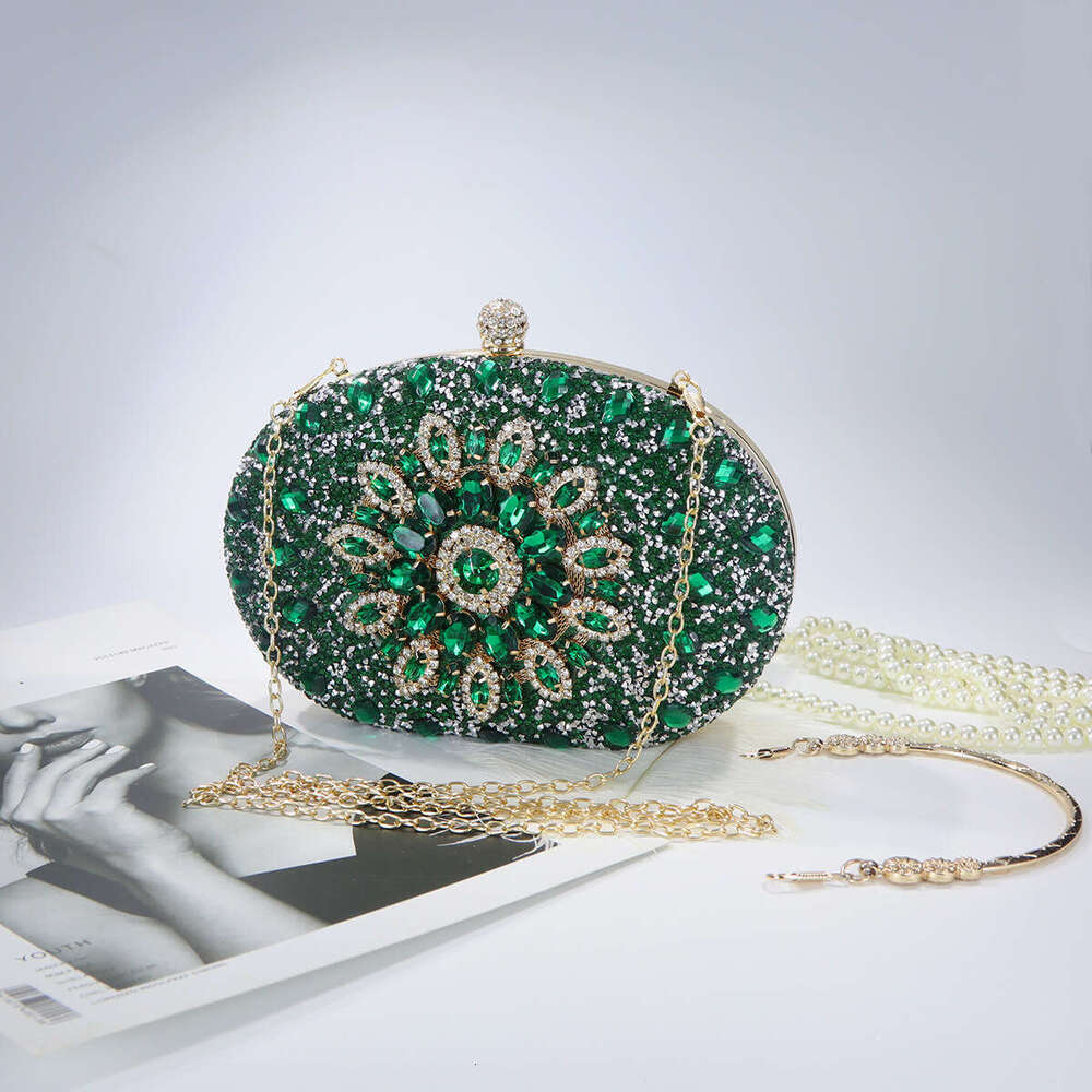 Design sensation suower studded dia dinner bag explosive women's cheongsam evening dress handbag clutch 2025 new style chic and elegant temperame