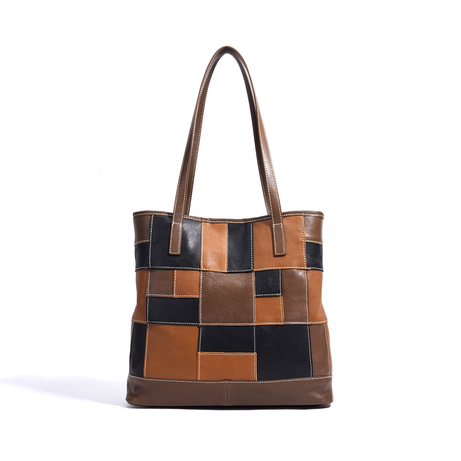 2025S designer new genuine leather work handbag shoulder large capacity crossbody student backpack tote bag