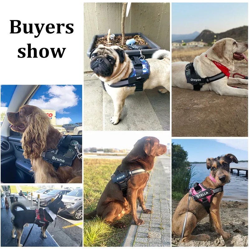 1PC Dog Harness NO PULL Reflective Breathable Pet Harness Vest For Small Large Dog outdoor Walk Training Accessories