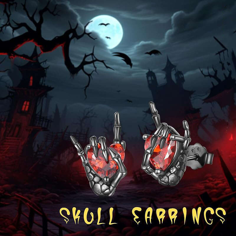 Unique design, fashionable minimalist, dark series ghost hand gestures, to heart dia studded earrings, and earrings for women