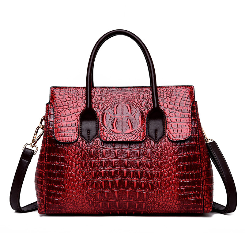 2025 Designer Crocodile-Embossed Tote Bag - Oversized Structured Shoulder Bag for Women, Luxury Work & Travel Crossbody Purse Free Shipping
