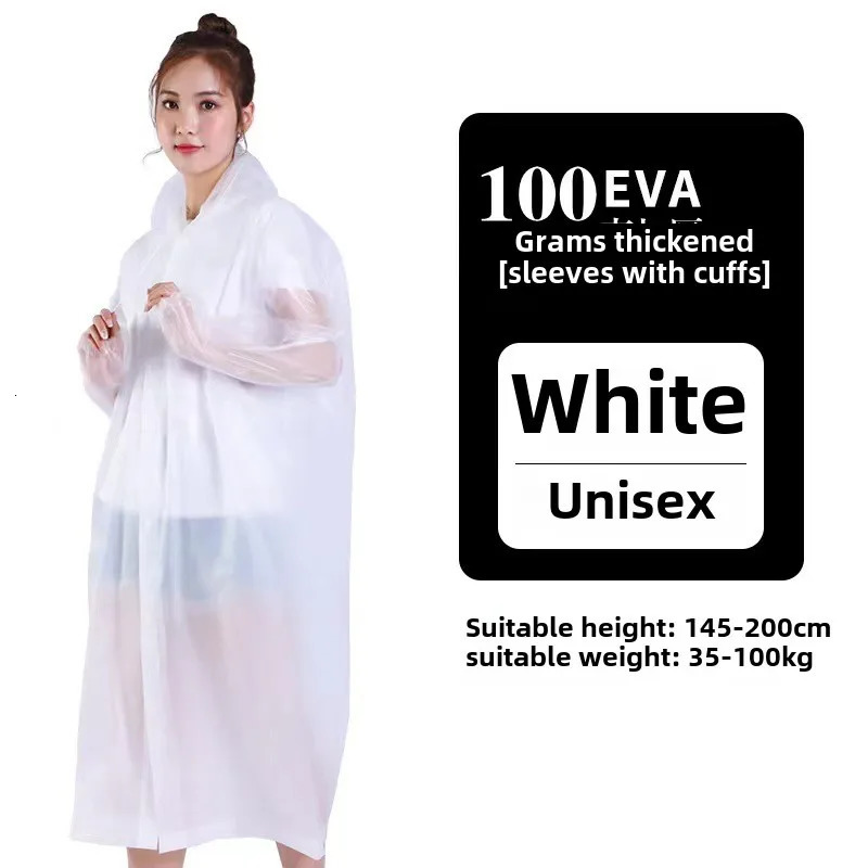 EVA Thickened Reusable Raincoat Poncho for Adults Kids Students Lightweight Waterproof Rainstorm Proof Outdoor Hiking Gear 250515