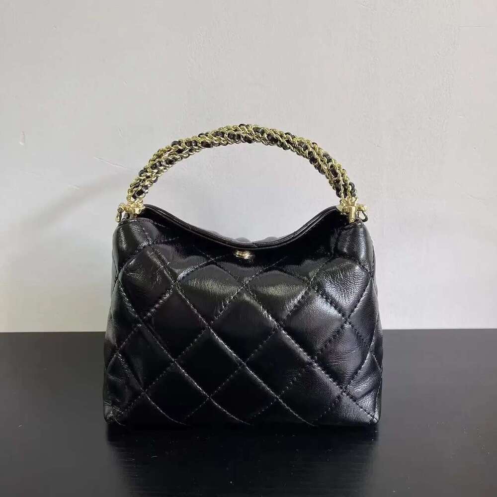 Trendy Women's Argyll Chain Hobo Crossbody Soft Vintage Bucket With Handle For Ladies Single Shoulder Bag