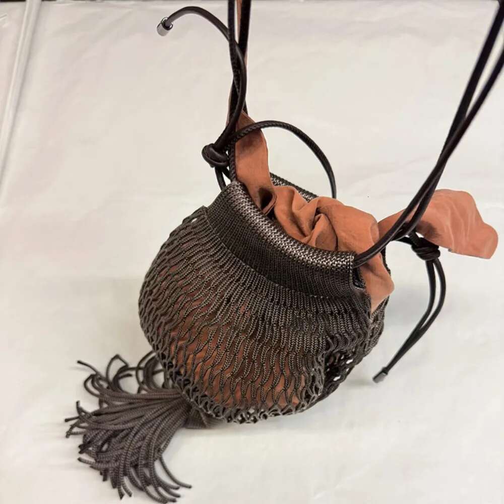 2025 Summer New Casual All-Match Messenger Fishing Net Women Trendy Personalized Shoulder Bag Ruched Streetwear Crossbody Bags