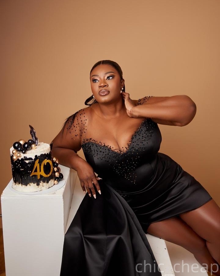 Sheath Black Plus Size Prom Dresses 2025 Beaded Short Satin Full Sleeves Evening Formal Party Second Birthday Engagement Gowns Dress For Special Occas