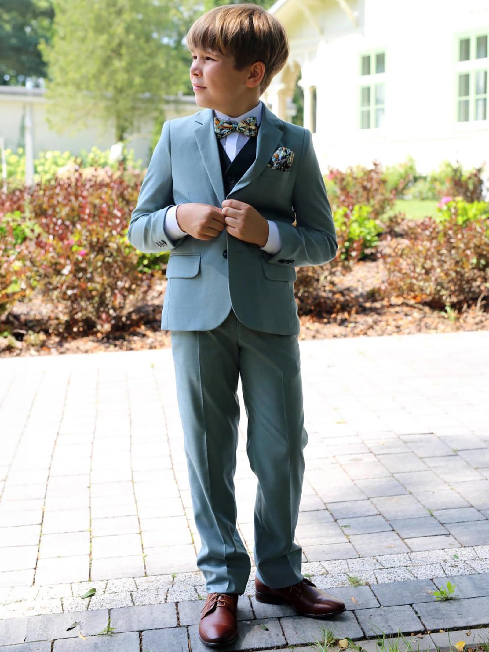 Boys Suit Formal Suit 3 Pieces Suit for Boys Slim Fit Boys Tuxedo Wedding Outfit