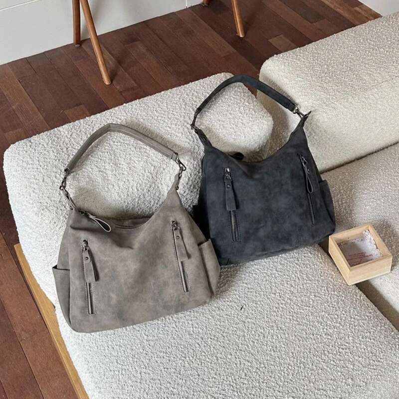 Retro Style Hobo For Women Large Capacity Tote Classic PU Leather Purses Single Shoulder Crossbody Bag