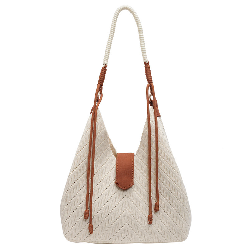 New fashion trend, simple temperament, woven armpit tote bag, women's multifunctional designer, high beauty, lightweight shoulder bag, knitted to