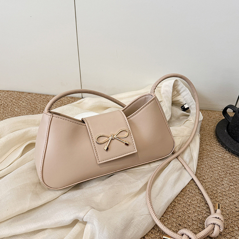 Free Delivery Designer Bag Simple And Casual Solid Color 2025 Spring New Butterfly Bow Fashion Design Single Shoulder Underarm Small Square For Women 