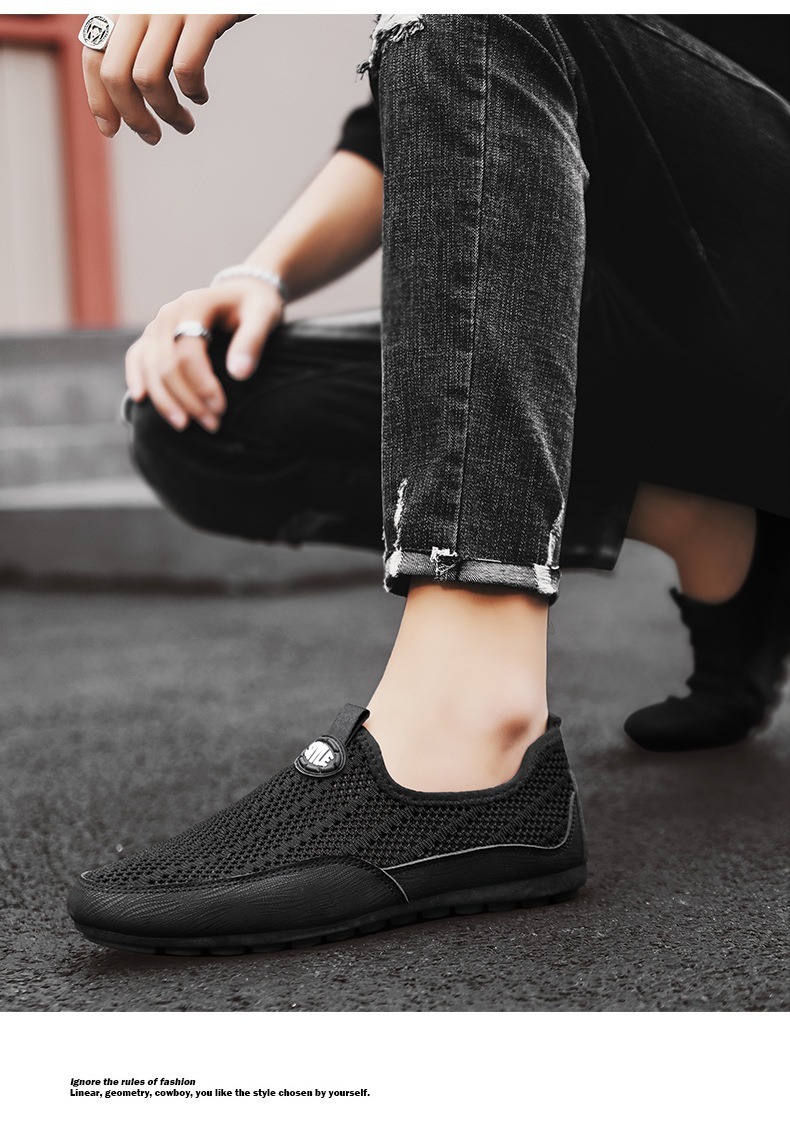 Men's summer new breathable low cut casual lazy people, lightweight and fashionable men's shoes for one foot