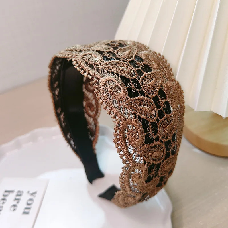 Widened Paisley Hollow Lace Hair Hoop Hair Accessories 250509