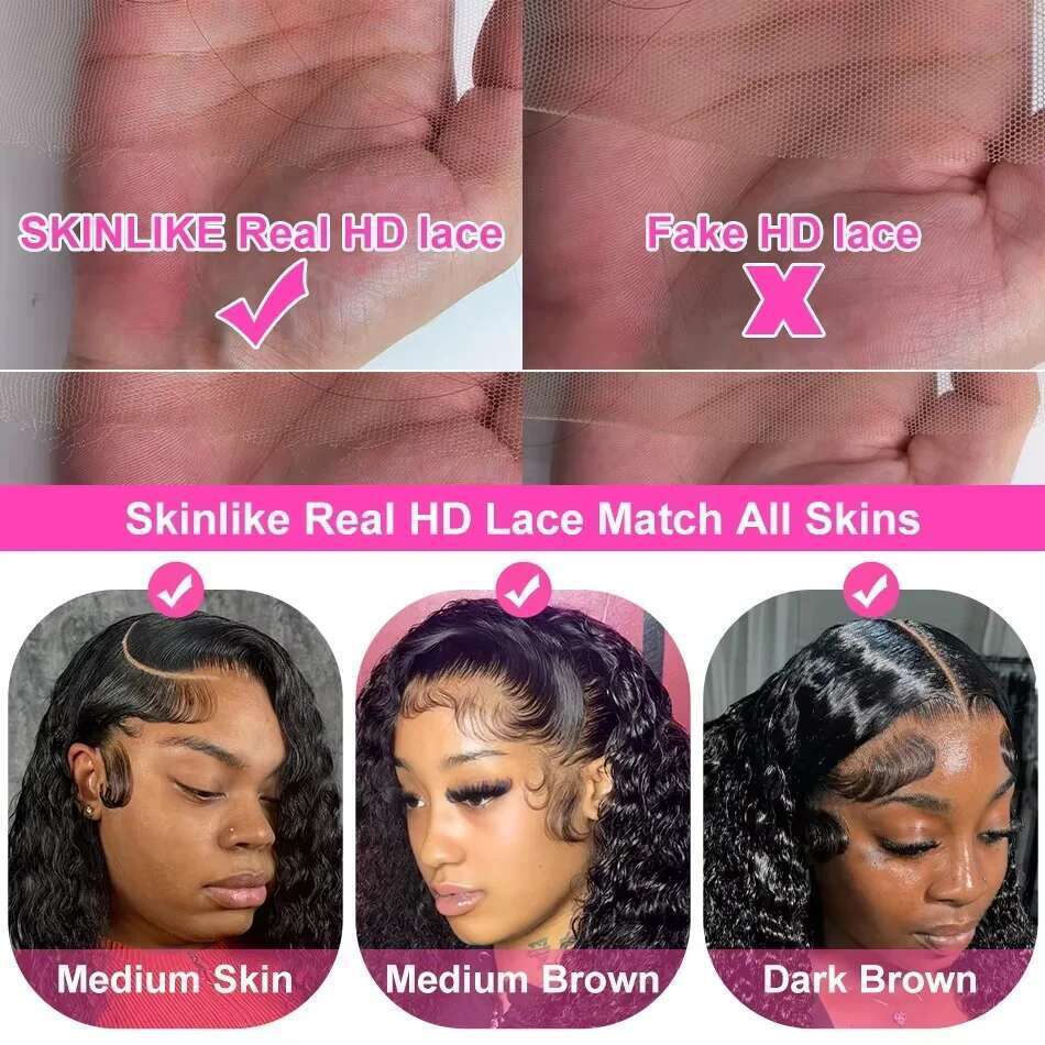 30 Inch 13x6 HD Transparent Deep Wave Frontal 200 Density 13x4 Lace Front Wig Human Hair Brazilian Raw hair Loose Curly Wigs