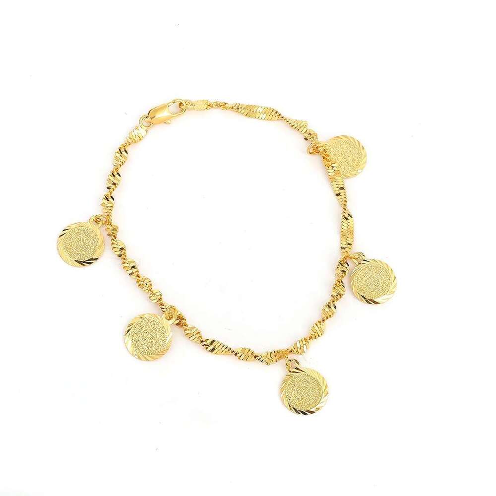 Trendy Money Coin Gold Color Islamic Muslim Religious Coins Bracelet Jewelry For Women Men Girls