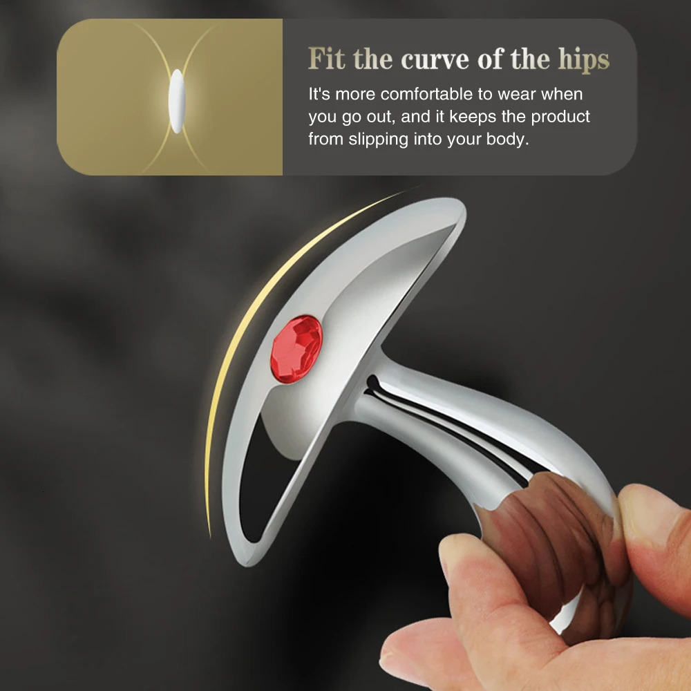 1Pcs Metal thumb anal plug three sizes jewel base outdoor anal plug outdoor dildos adult sex toys 250515
