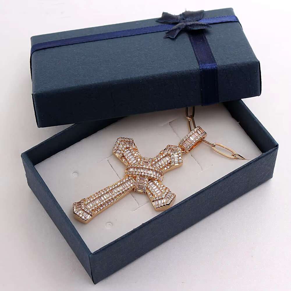 Hip Hop Dia Wholesale Jewelry CZ Cross Pendant for WOMEN Pendent Necklace Men
