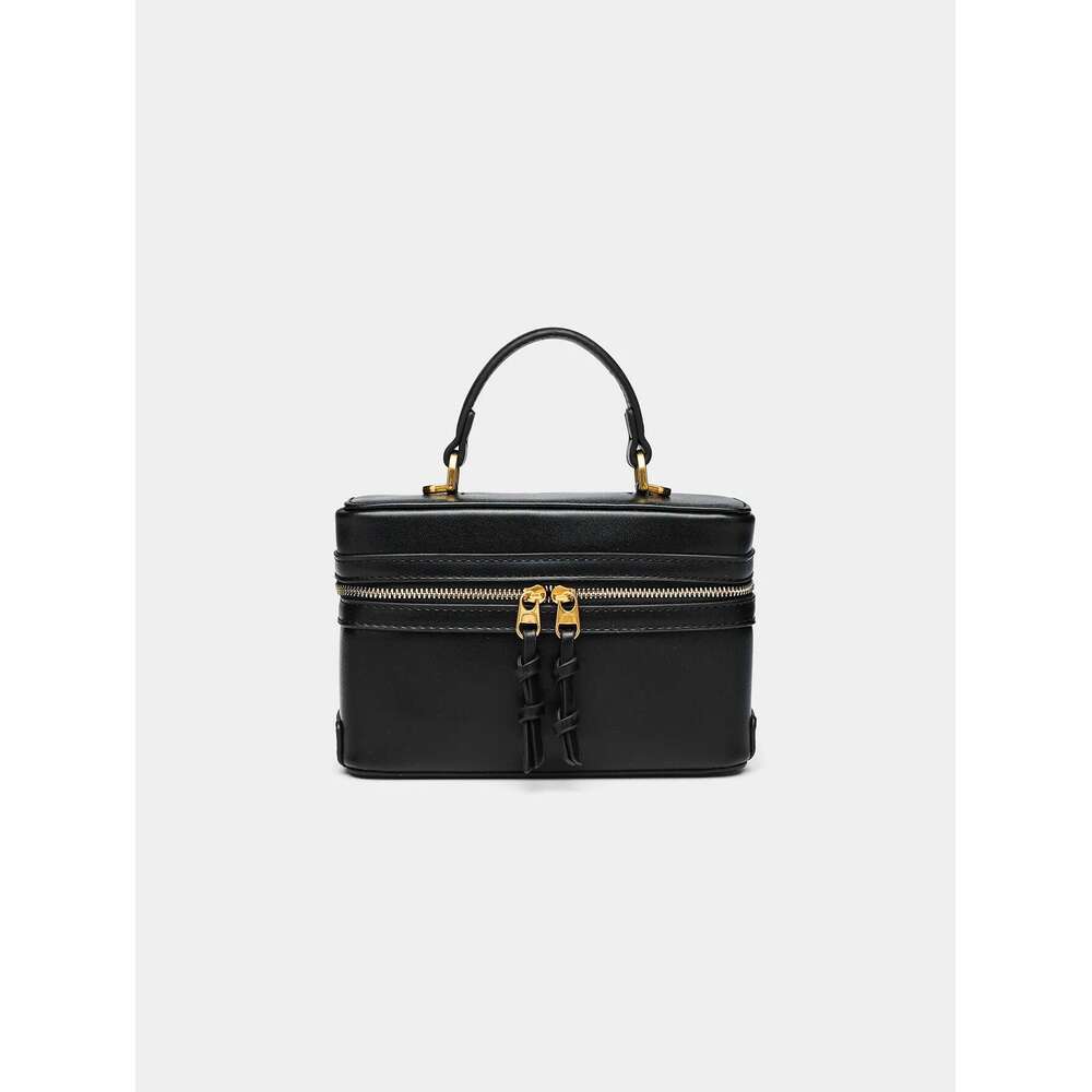 2024 Summer New All-In-One Black Single Shoulder Popular Portable Hard Fashion Small Square Bag